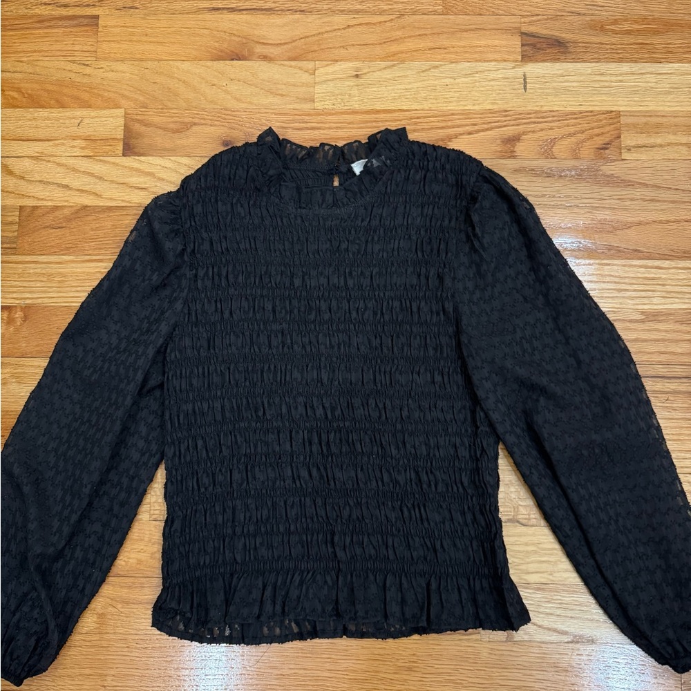 Sadie & Sage Elegant Black Textured Blouse